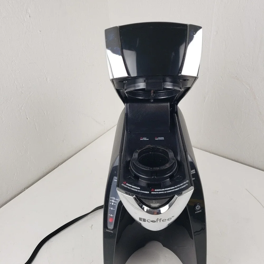 iCoffee SpinBrew Single Serve Coffee Maker RSS100-EXP Black Chrome Pod Brewer